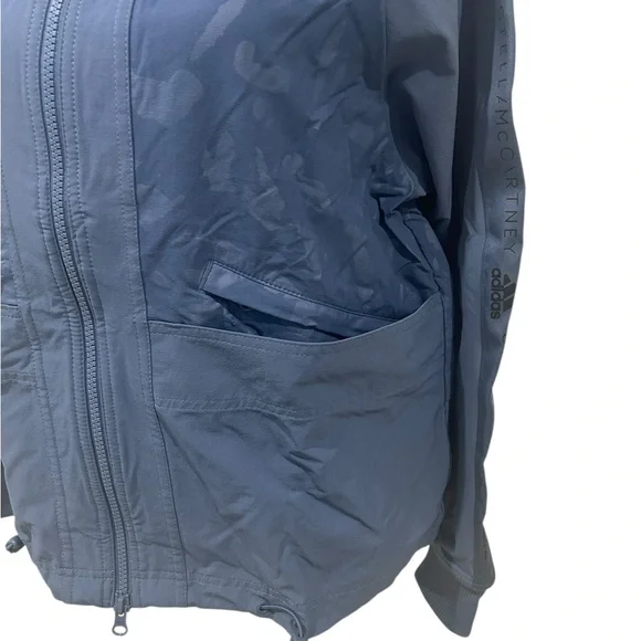 Adidas by Stella McCartney steel Blue zip up lightweight windbreaker Jacket xs - Picture 7 of 13